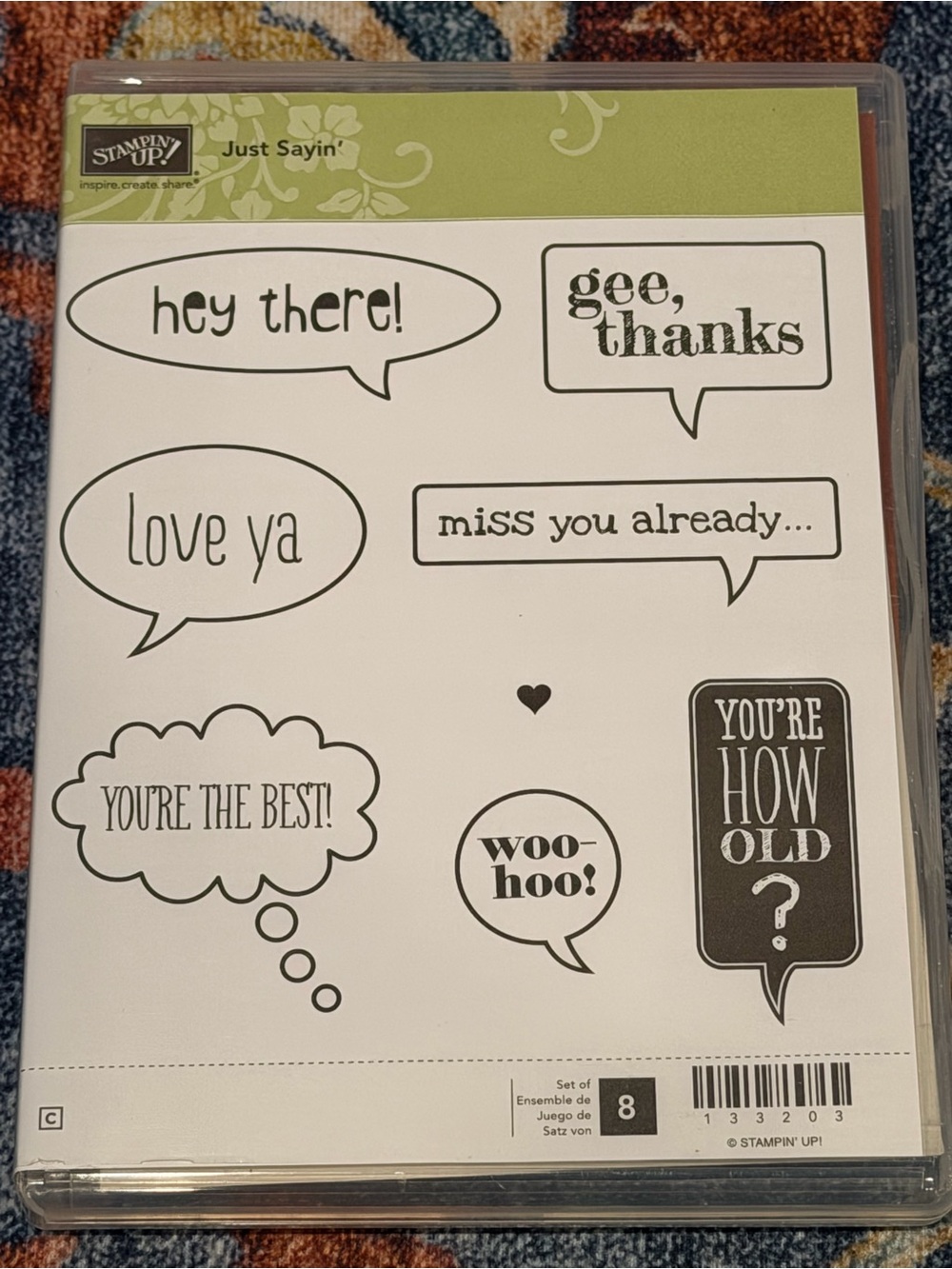 Stampin' Up! Just Sayin' Clear Stamp Set - Black and White Speech Bubbles